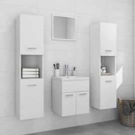 Bathroom Furniture Set White Chipboard