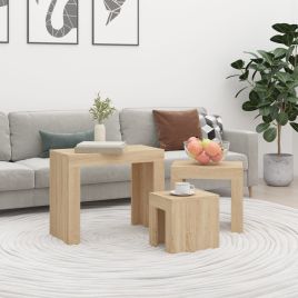 Nesting Coffee Tables 3 Pieces Sonoma Oak Engineered Wood