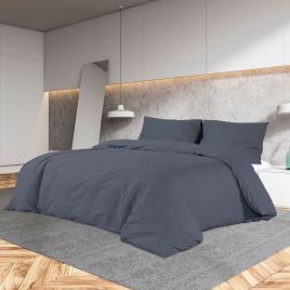 Duvet Cover Set Anthracite 200x220 cm Light-weight Microfiber