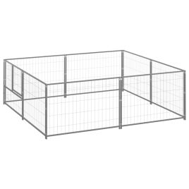 Dog Kennel Silver 4 m2 Steel