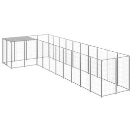 Dog Kennel Silver 7.26 m2 Steel