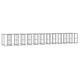 Outdoor Dog Kennel Steel with Roof 29.04 m2
