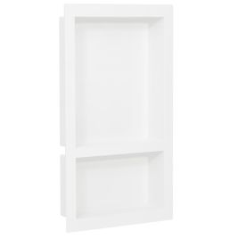 Shower Niche with 2 Compartments High Gloss White 41x69x9 cm