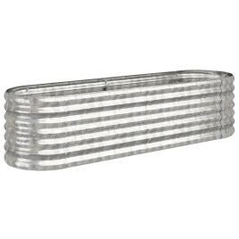 Garden Planter Powder-coated Steel 152x40x36 cm Silver