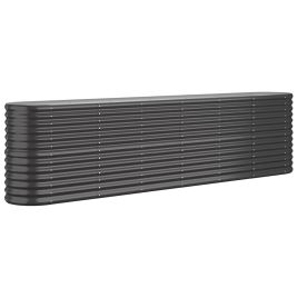 Garden Planter Powder-coated Steel 260x40x68 cm Anthracite