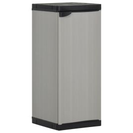 Garden Storage Cabinet with 1 Shelf Grey and Black 35x40x85 cm