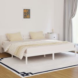 Day Bed Solid Wood Pine 200x200 cm Super King White