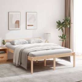 Bed Frame 135x190 cm Double Solid Wood Pine