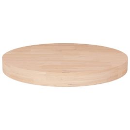 Round Table Top 50x4cm Untreated Solid Wood Oak