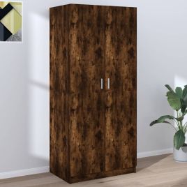 Wardrobe - VALLETTA 2 Door Wardrobe Smoked Oak 80cm