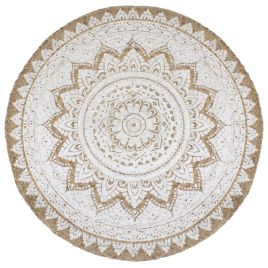 Area Rug Braided Jute Printed 180 cm Round