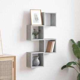 Wall Cube Shelves 4 pcs Grey Sonoma 26x15x26 cm Engineered Wood