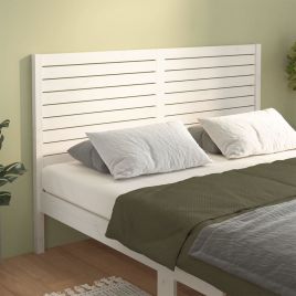 Bed Headboard White 146x4x100 cm Solid Wood Pine