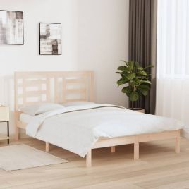 Bed Frame Solid Wood Pine 140x190 cm
