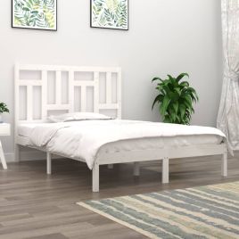Bed Frame White Solid Wood Pine 140x200 cm