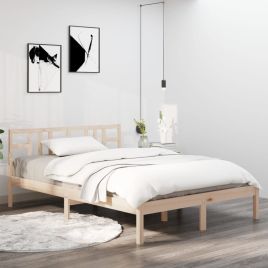 Bed Frame Solid Wood 135x190 cm Double