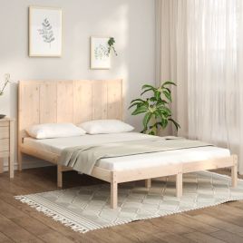 Bed Frame Solid Wood Pine 120x190 cm Small Double