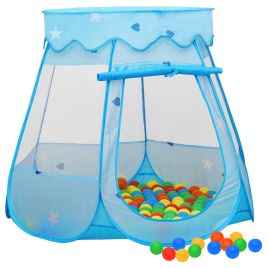 Children Play Tent with 250 Balls Blue 102x102x82cm
