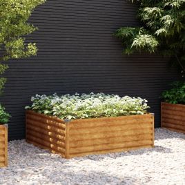 Garden Raised Bed 100x100x36 cm Corten Steel