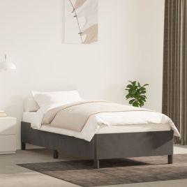 Bed Frame Dark Grey 90x190 cm Single Velvet