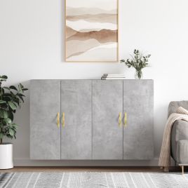 Wall Mounted Cabinets 2 Pieces Concrete Grey 69.5x34x90 cm