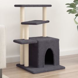 Cat Tree with Sisal Scratching Posts Dark Grey 83.5 cm