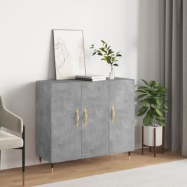 Sideboard Concrete Grey 90x34x80 cm Engineered Wood