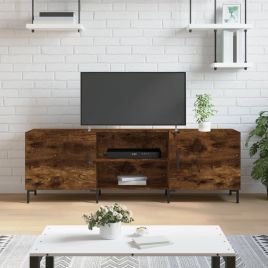 TV Cabinet Smoked Oak 150x30x50cm Engineered Wood