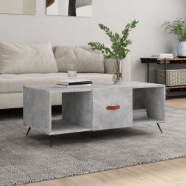 Coffee Table Concrete Grey 102x50x40 cm Engineered Wood