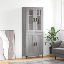 Highboard Grey Sonoma 69.5x34x180 cm Engineered Wood