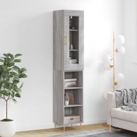 Highboard Grey Sonoma 34.5x34x180 cm Engineered Wood