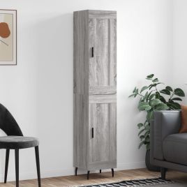 Highboard Grey Sonoma 34.5x34x180 cm Engineered Wood