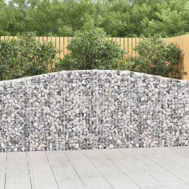 Arched Gabion Baskets 3 Pieces 400x30x100/120 cm Galvanised Iron