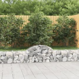 Arched Gabion Baskets 15 Pieces 200x30x40/60 cm Galvanised Iron