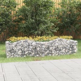 Arched Gabion Raised Bed 200x50x50 cm Galvanised Iron