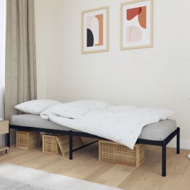 Metal Bed Frame Black 80x200 cm