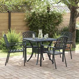 RIGLEN Garden Chair 4 pcs Anthracite 56x65x89 cm Steel