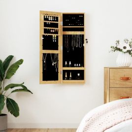 Mirror Jewellery Cabinet Wall Mounted 30x8.5x90cm