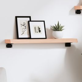 Wall Shelf 60x10x4cm Untreated Solid Wood Oak