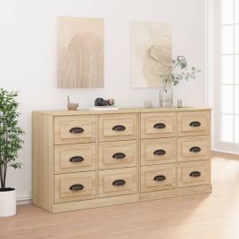 Sideboards 2 Pieces Sonoma Oak Engineered Wood