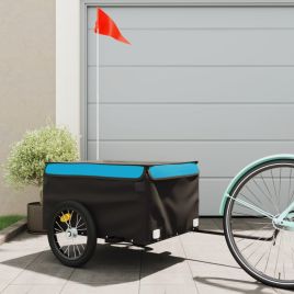 Bike Trailer Black and Blue 45 kg Iron - vid-94086