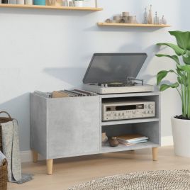 Record Cabinet Concrete Grey 84.5x38x48 cm Engineered Wood