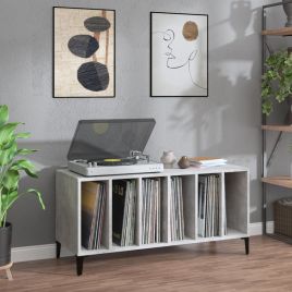 Record Cabinet Concrete Grey 100x38x48cm Engineered Wood
