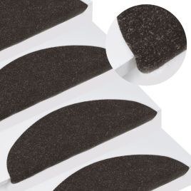 Stair Mats Self-adhesive 10 Pcs Black 56x17x3cm