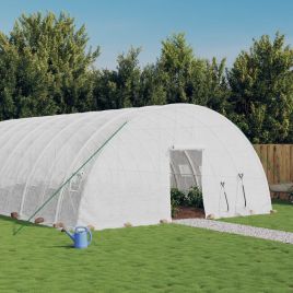 Greenhouse with Steel Frame White 36 m2 6x6x2.85 m