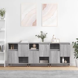 Sideboards 3 pcs Grey Sonoma Engineered Wood
