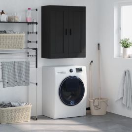Wall Mounted Cabinet Black 69.5x34x90 cm Engineered Wood