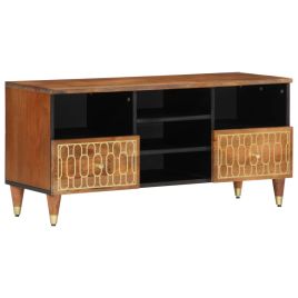 TV Cabinet 100x33x46 cm Solid Wood Mango - vid-358302