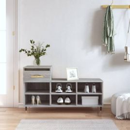 Shoe Cabinet Grey Sonoma 102x36x60 cm Engineered Wood