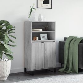 Highboard Grey Sonoma 60x36x110 cm Engineered Wood
